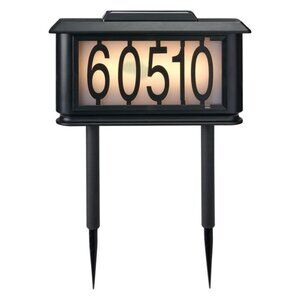 Casalux Solar Lighted Home Address Stake Or Wall Mounted NEW